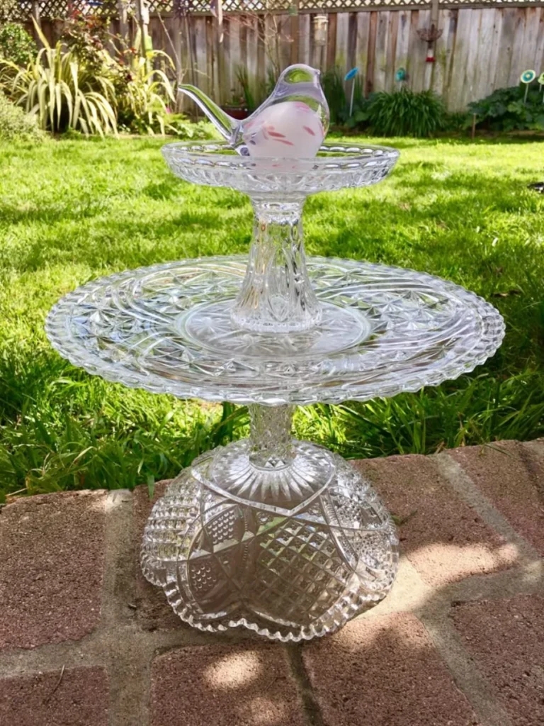 Ornate Clear Crystal Cake Pedestals