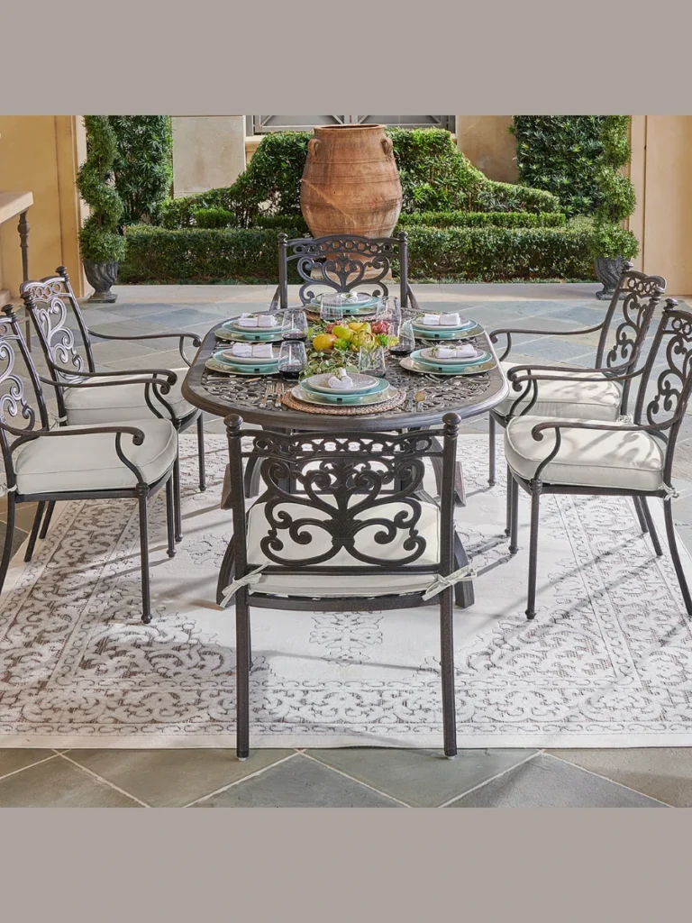 Ornate Powder Coated Cast Aluminum Settees