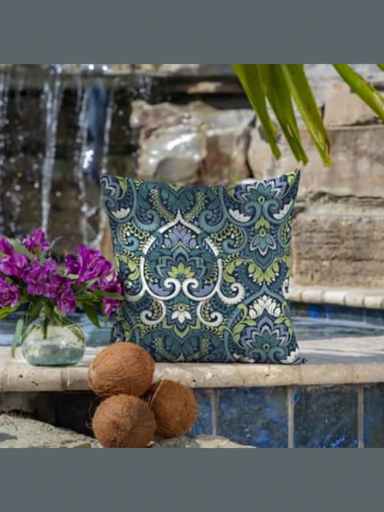 Outdoor Safe Damask Pattern Throw Pillows