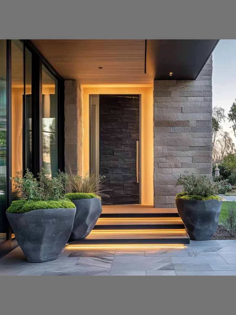 Oversized Symmetrical Slate Grey Stone Planters