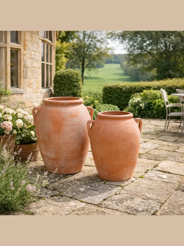 Oversized Unglazed Terracotta Oil Jars