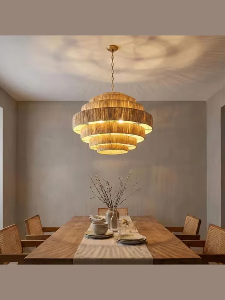 Oversized Woven Rattan Light Domes