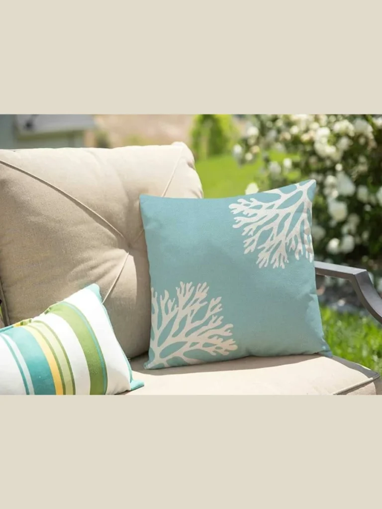 Pair Rich Turquoise Ikat Patterns with Soft Oatmeal Linen and a Miniature Coral Chevron
