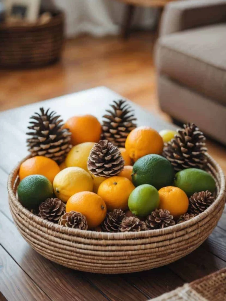Pair Two White Ceramic Nesting Bowls Filled with Sliced Fresh Orange Halves for Color