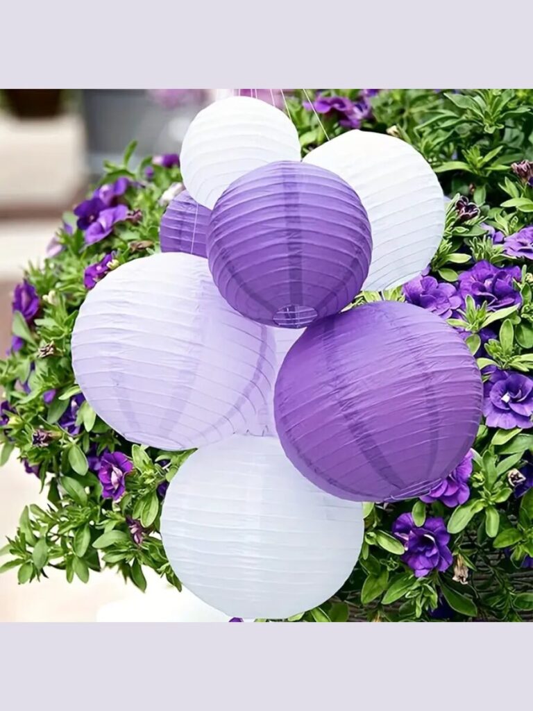 Pale Lavender Paper Pendants For Serene Quiet Spaces