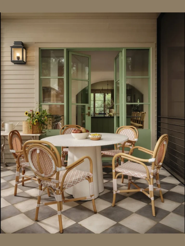 Parisian Bistro Cane Panels Attached to Steamed Beech Frames