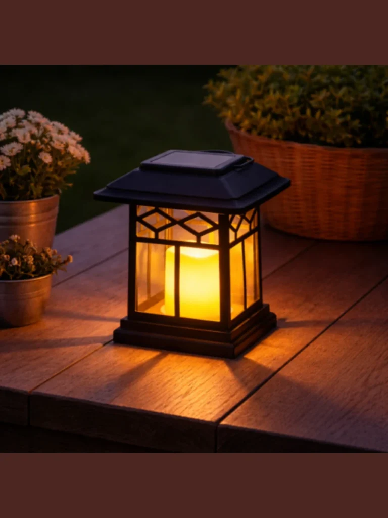 Place Battery Operated Flickering Lanterns on Floor Corners