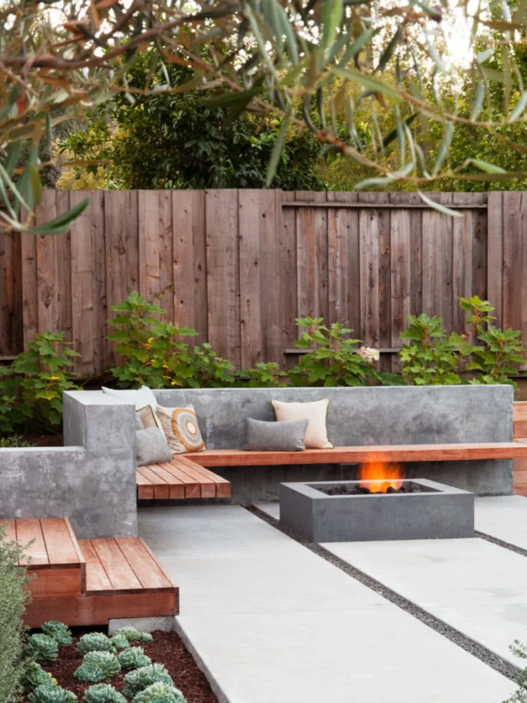 Place a Modern Concrete Storage Bench Against Bare Walls
