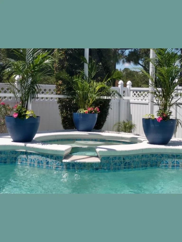 Plant Clean Structural Majesty Palms in Large White Glazed Pots
