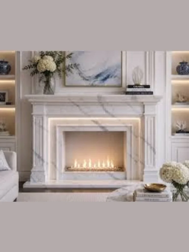 Plaster Hearth Mantles Coordinated with Ribbed Bases