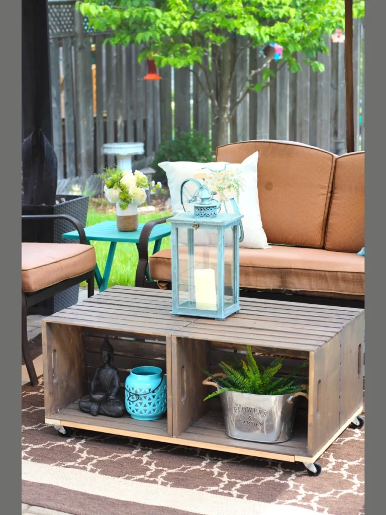 Plastic Storage Crate Scrap Wood Side Tables