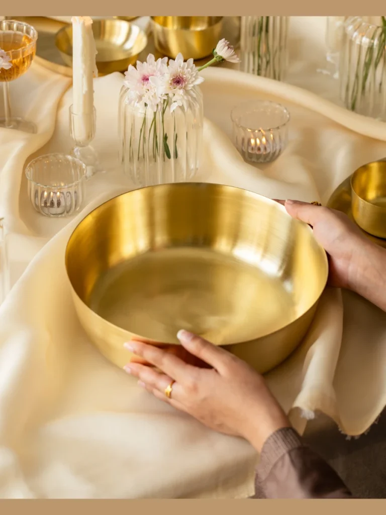 Polished Brass Bowls with Whole Key Limes