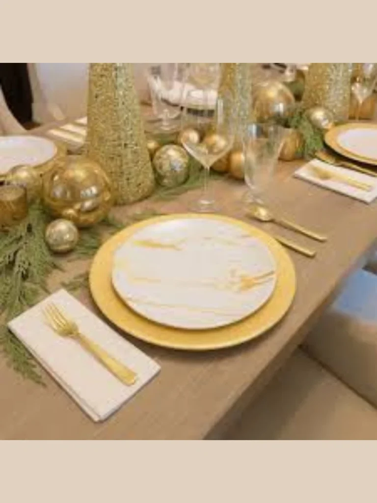 Polished Gold Leaf Charger Plates