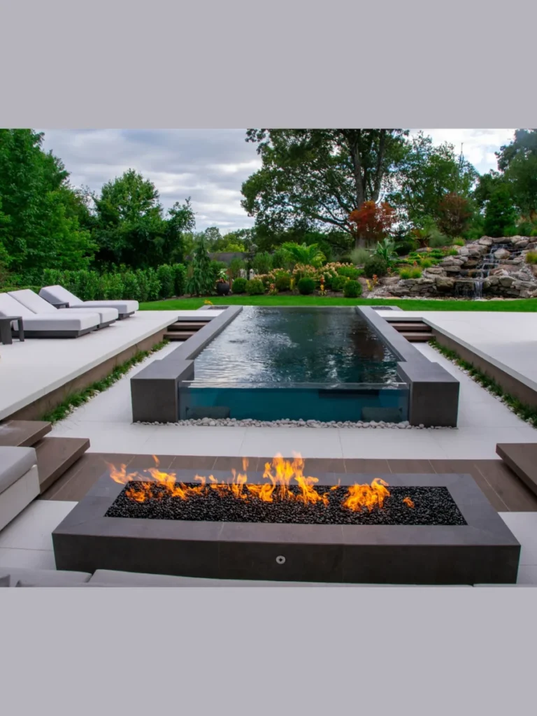 Position a Low Profile Concrete Gas Fire Pit in Dry Zones