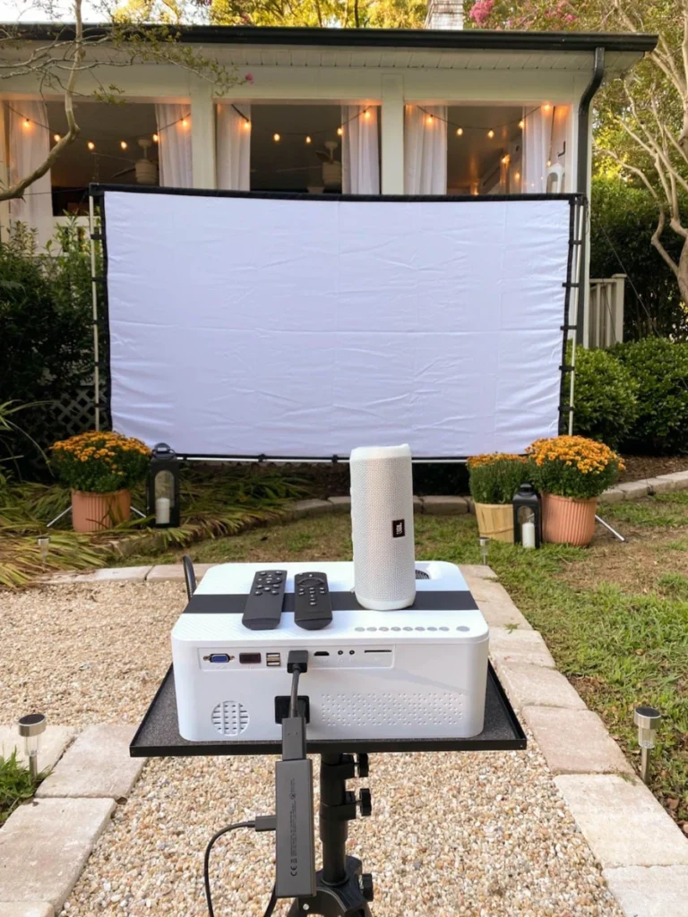 Project Movies Directly Onto a Large White Canvas Sheet