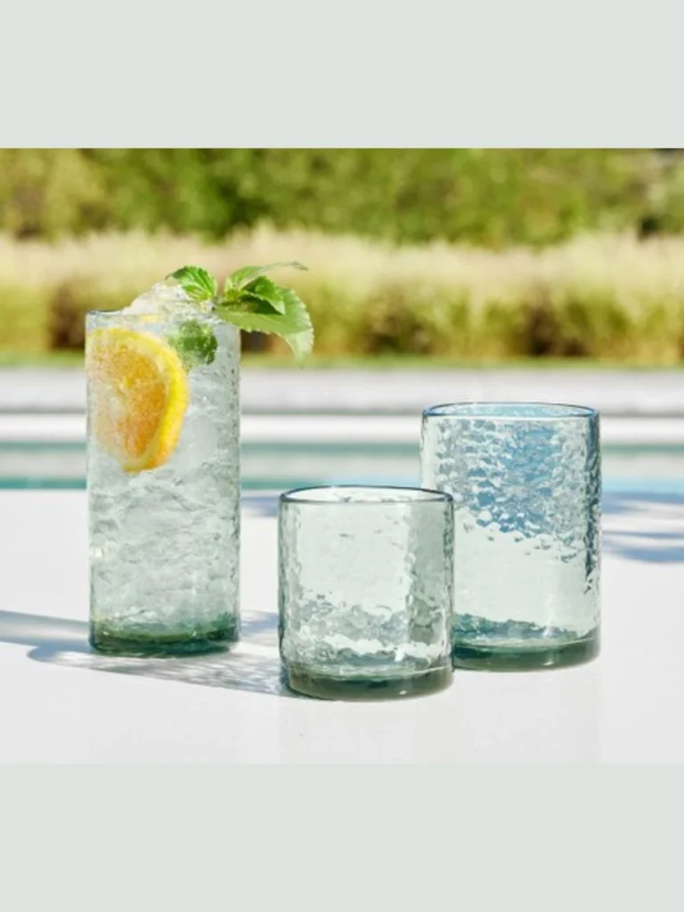 Protect Glassware Options with Heavy Acrylic Tumblers featuring a Hammered Texture