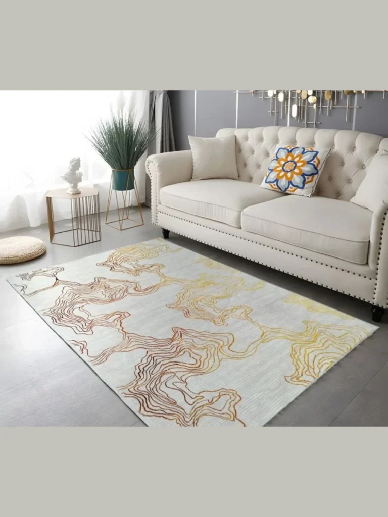 Pure White Cotton Flat Weave With Minimalist Line Art Rugs