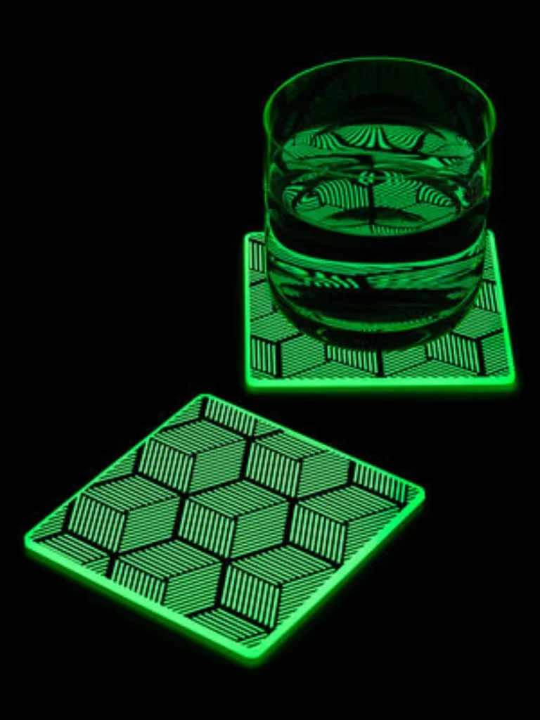 Radioactive Lime Green Silicone Desktop Coasters