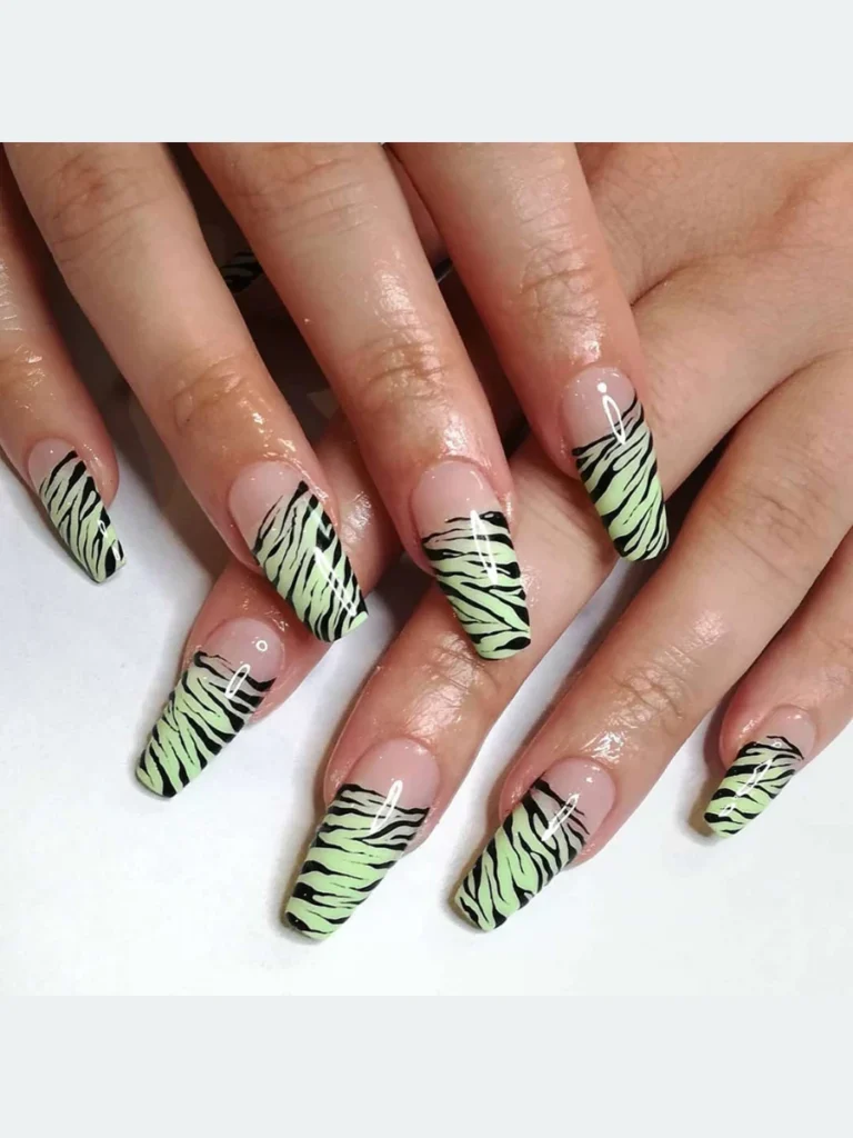 Radioactive Mint Zebra Ribbon Strips