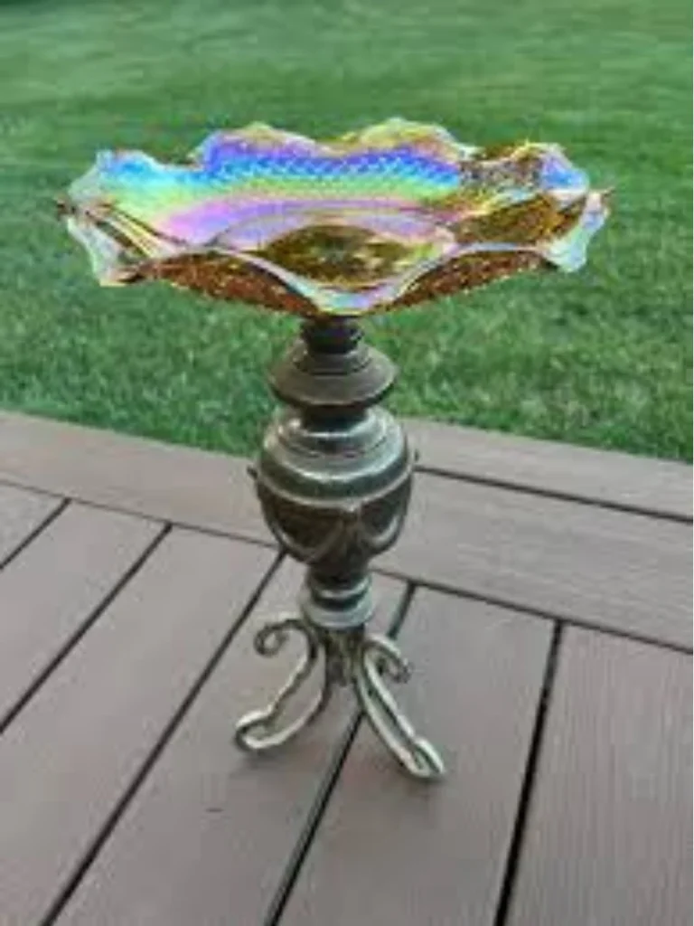 Raised Iridescent Carnival Glass Urns