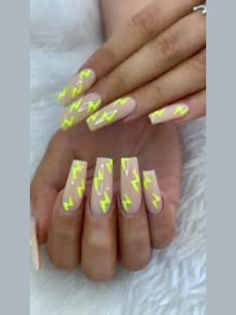 Raised Neon Chevron Lightning Bolts