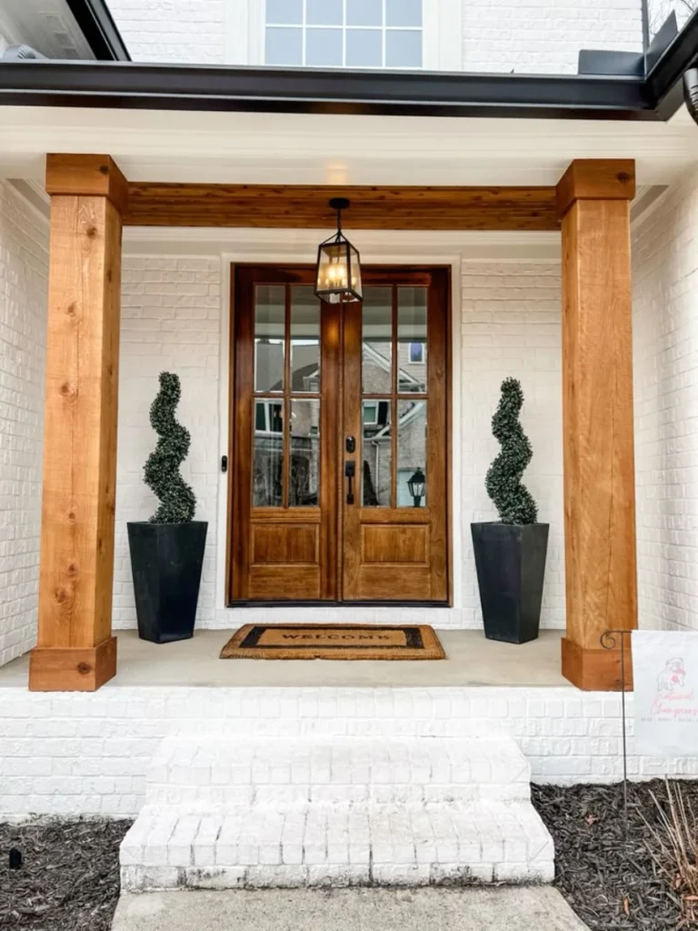 Raw White Oak Timber Accent Pillars