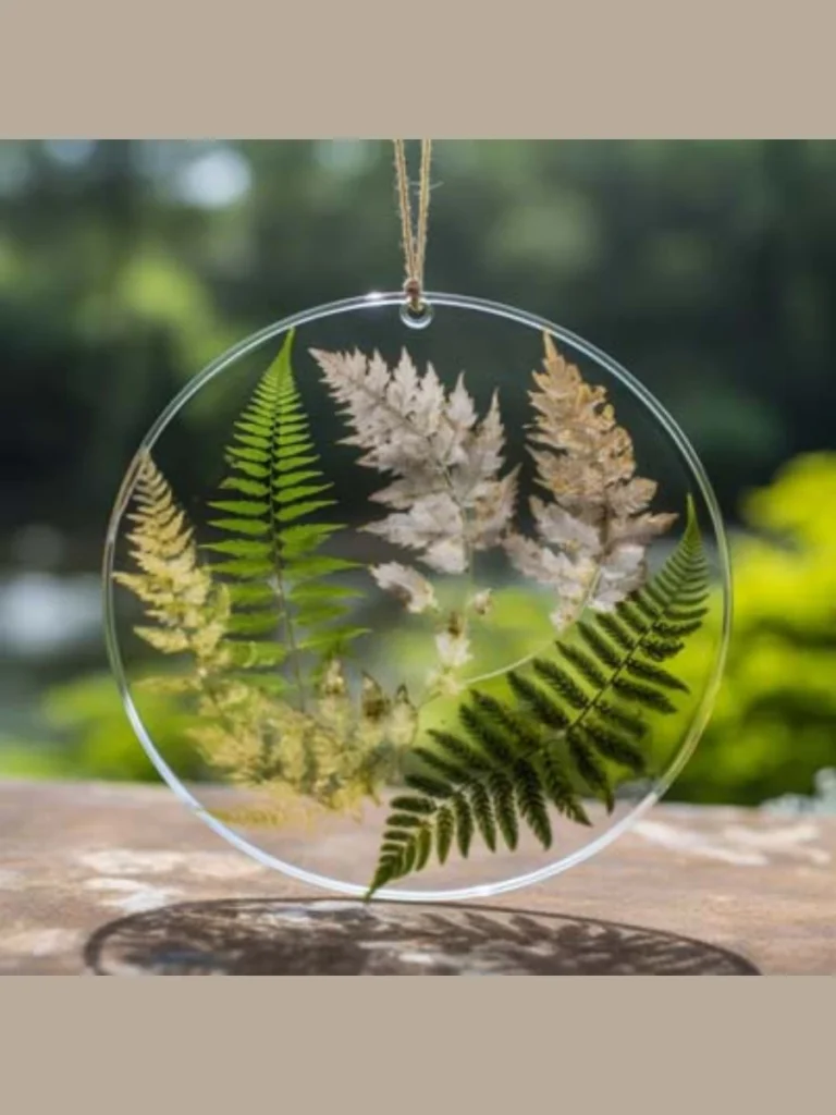 Real Pressed Fern Leaf Clear Plastic Frames