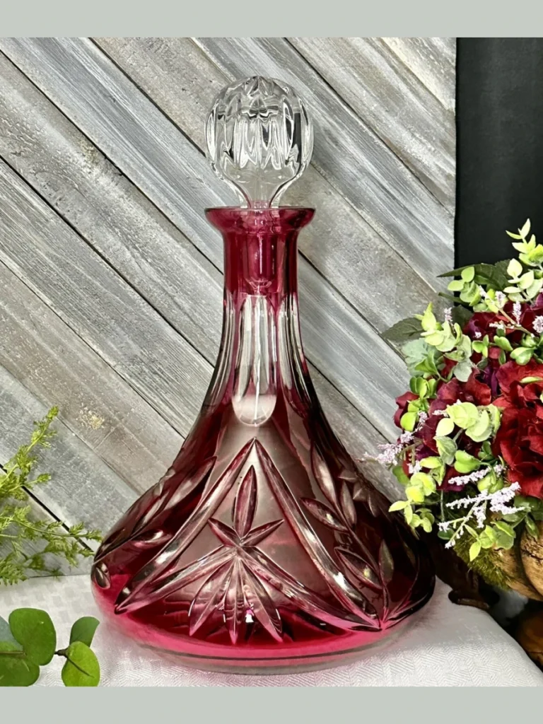 Regal Ruby Red Glass Decanters For Intimate Dining Sanctuaries