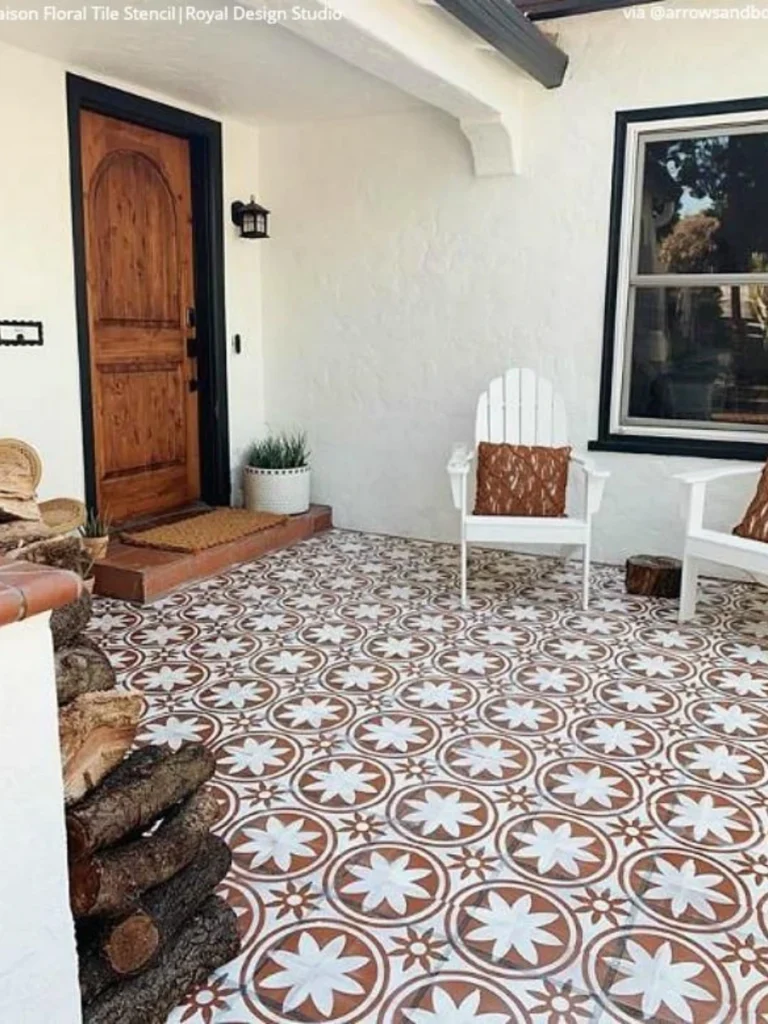 Reusable Geometric Concrete Floor Stencils