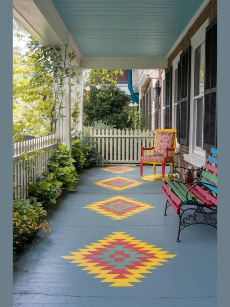 Reusable Geometric Concrete Floor Stencils