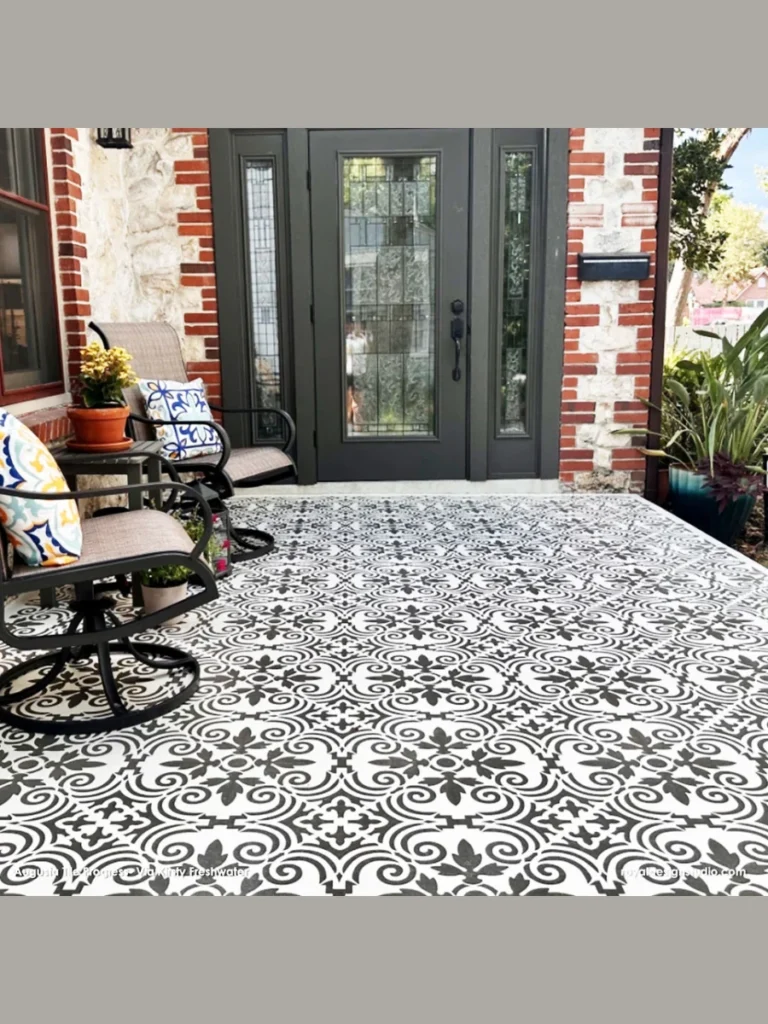 Reusable Geometric Concrete Floor Stencils