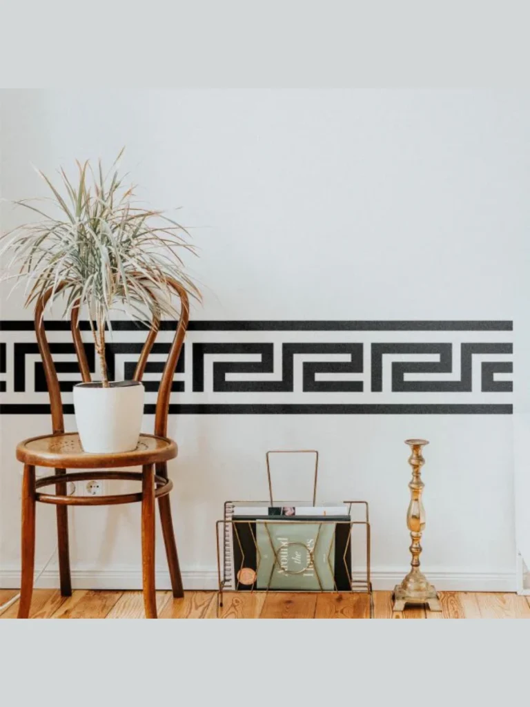 Reusable Geometric Walkway Border Stencils