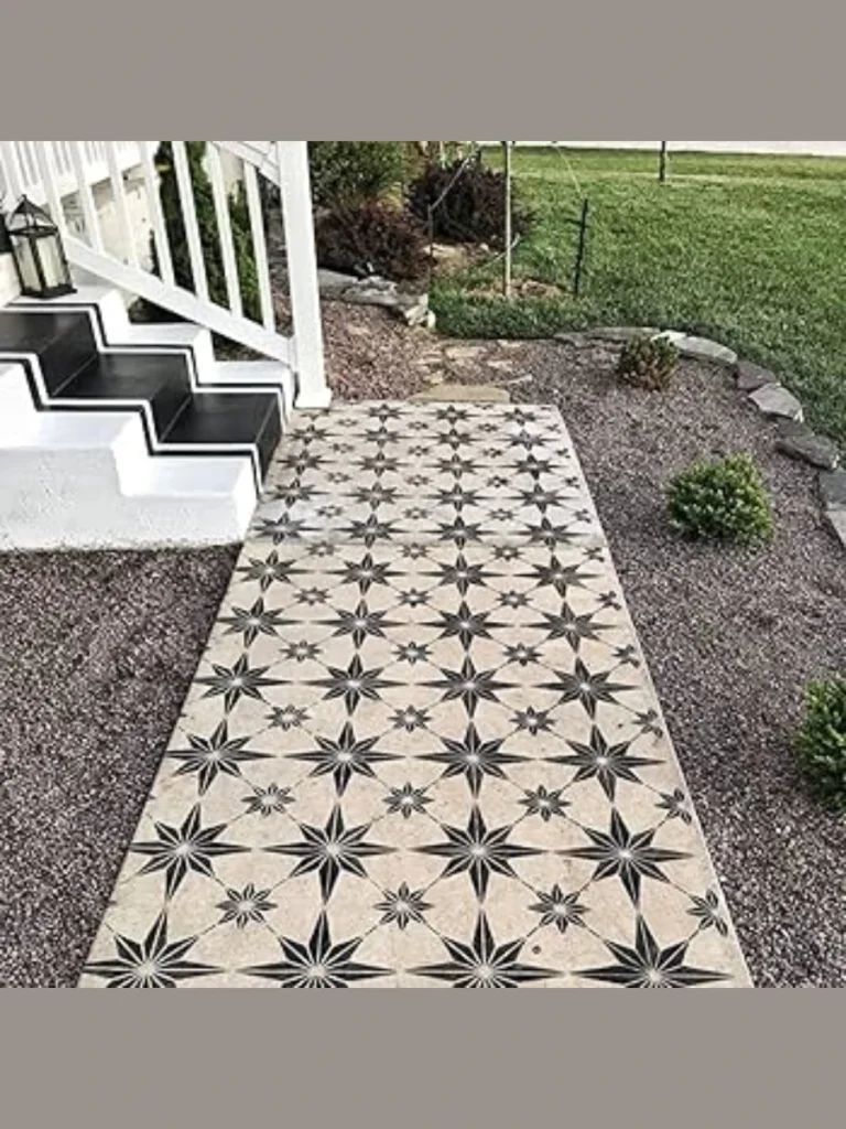 Reusable Geometric Walkway Border Stencils