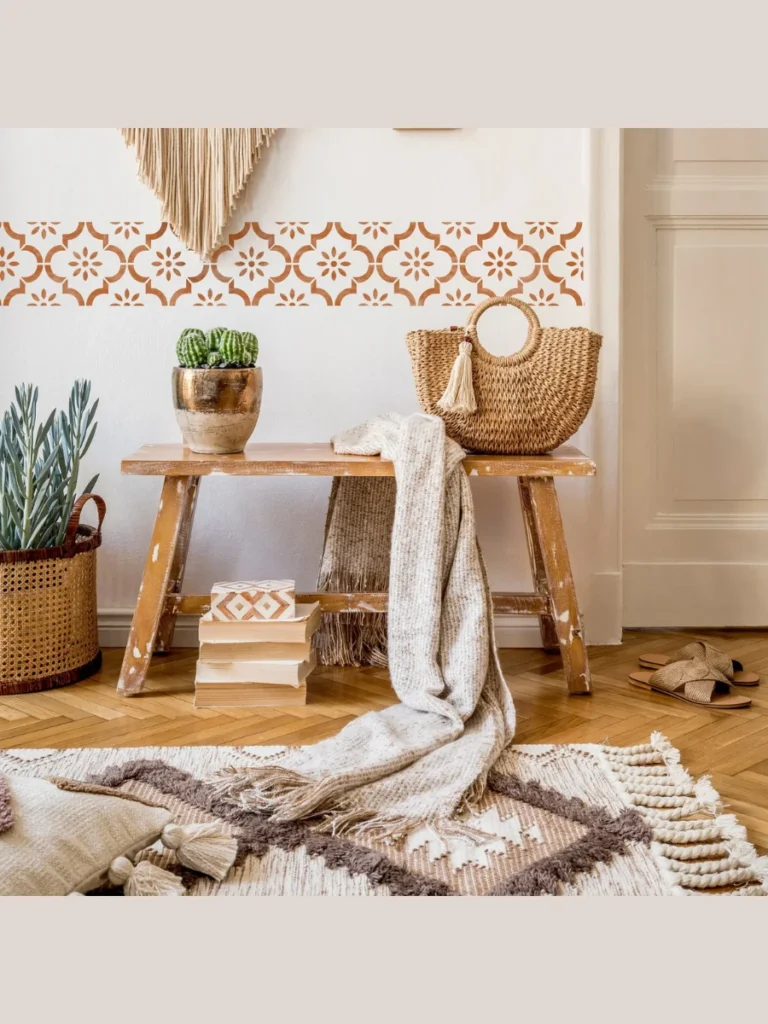 Reusable Geometric Walkway Border Stencils