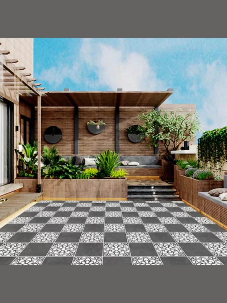 Reusable Geometric Walkway Border Stencils