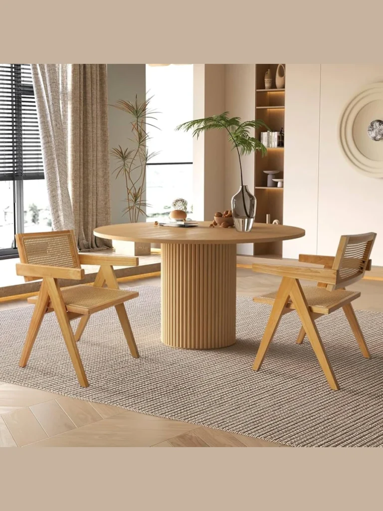 Round Tables with Fluted Pedestal Bases