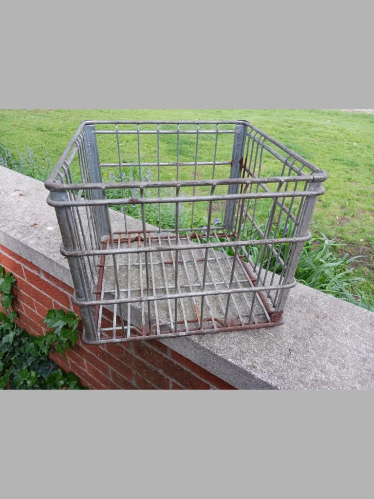 Rusted Metal Milk Crate Umbrella Caddies
