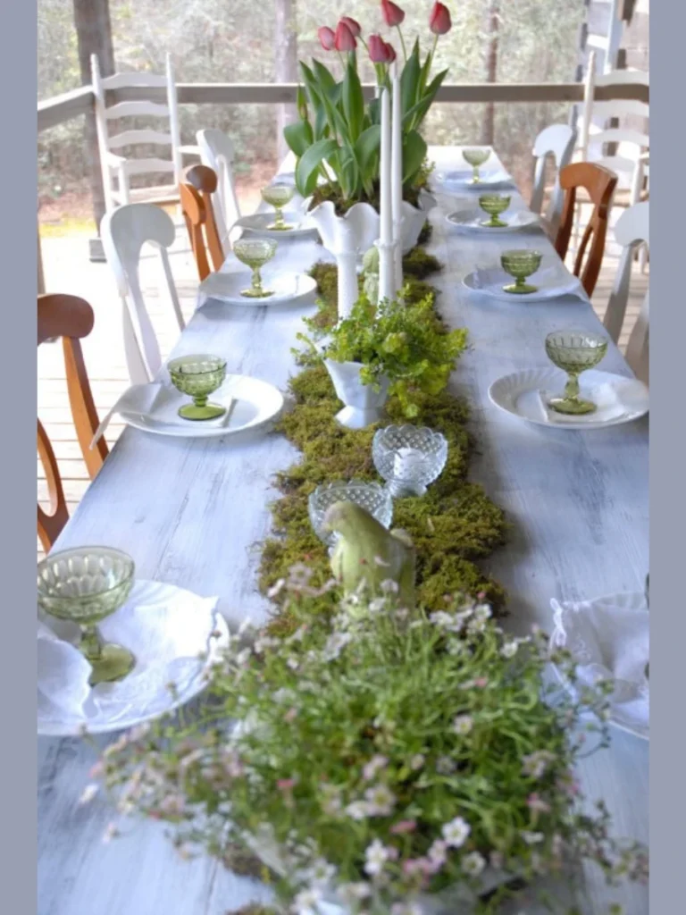 Rustic Bird Nest and Real Moss Runners