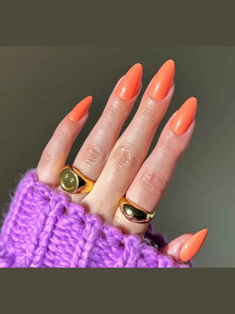 Saturated Tangerine Geometric V Cut Alignments