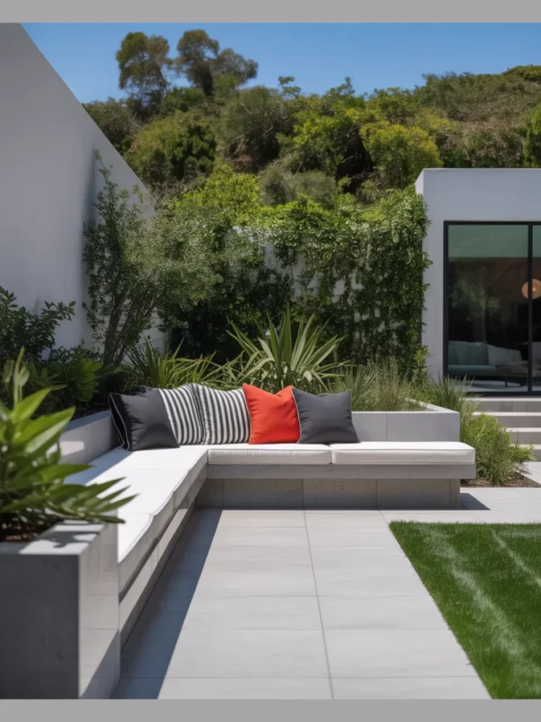 Seamless Smooth Poured Concrete Bench Blocks