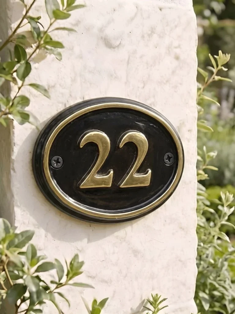 Self Adhesive Polished Brushed Brass Sign Digits