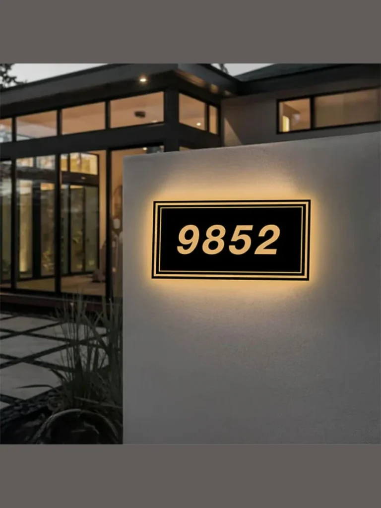 Self Adhesive Polished Brushed Brass Sign Digits