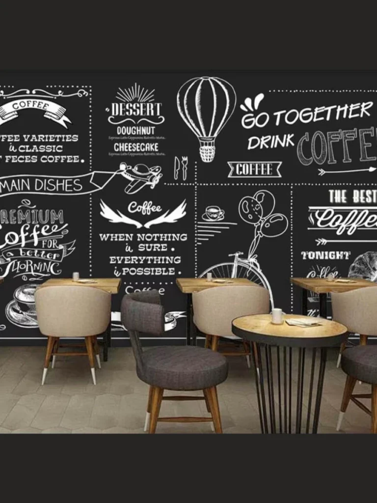 Self Adhesive Removable Chalkboard Panels for Playful Cafe Menus