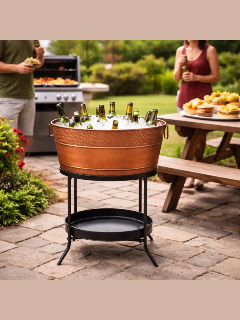 Serve Refreshments in an Insulated Copper Tub Filled with Ice
