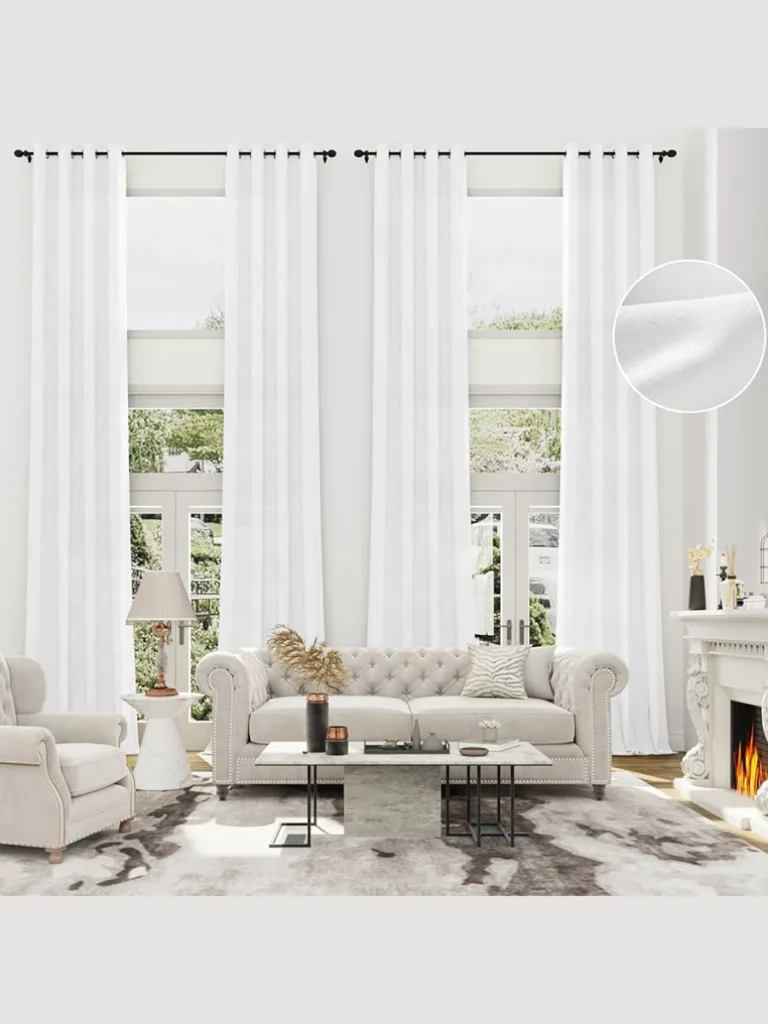 Sheer Linen Window Drapery Panels