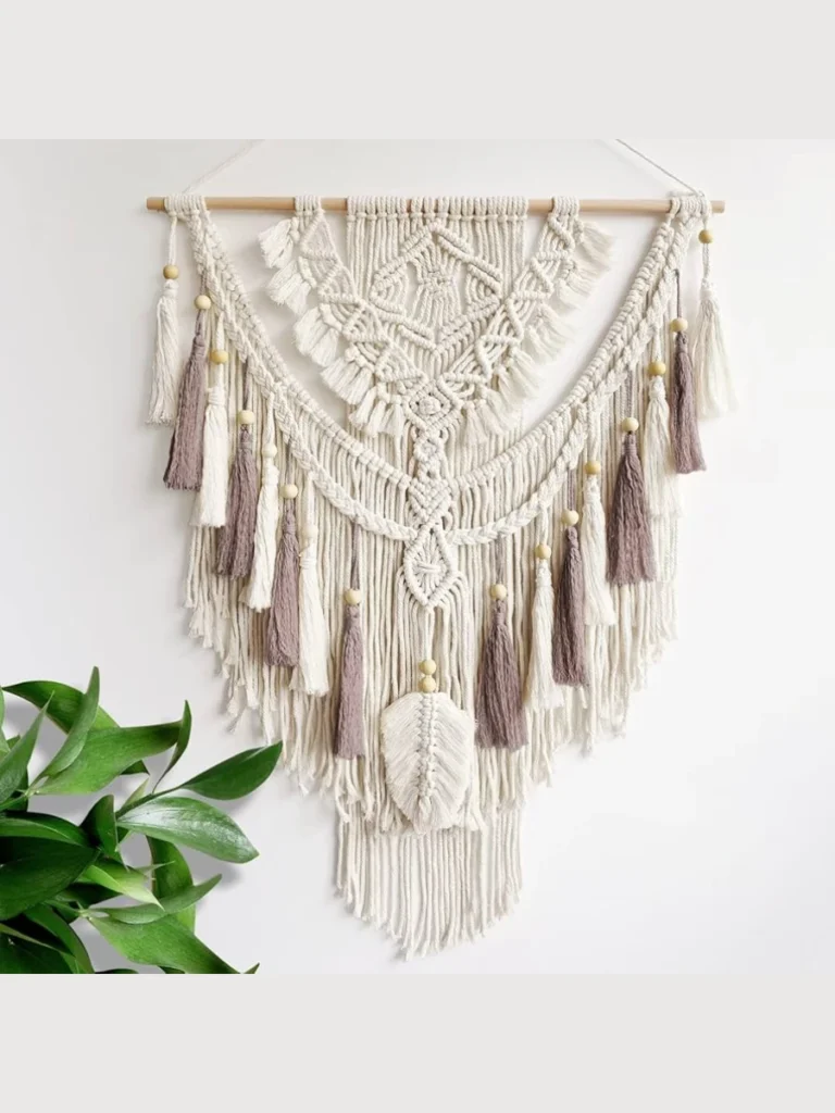 Sheer Rose Quartz Macrame Tapestries