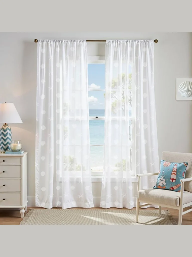 Sheer White Cotton Window Drapes