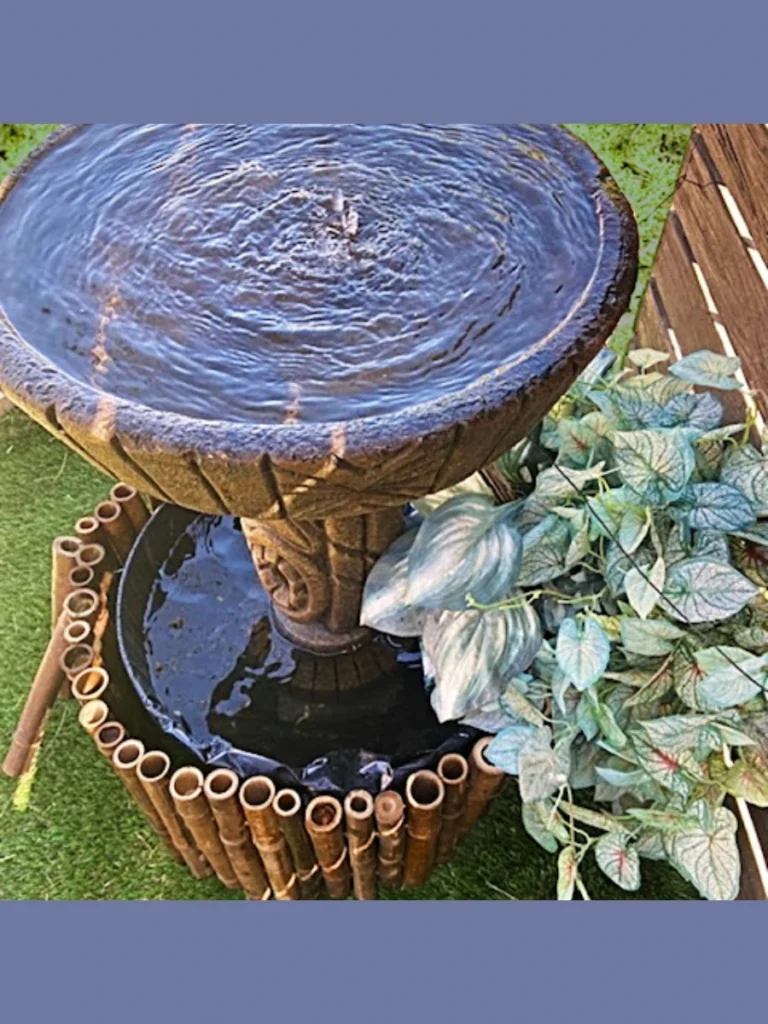 Slatted Bamboo Tiki Torch Stands
