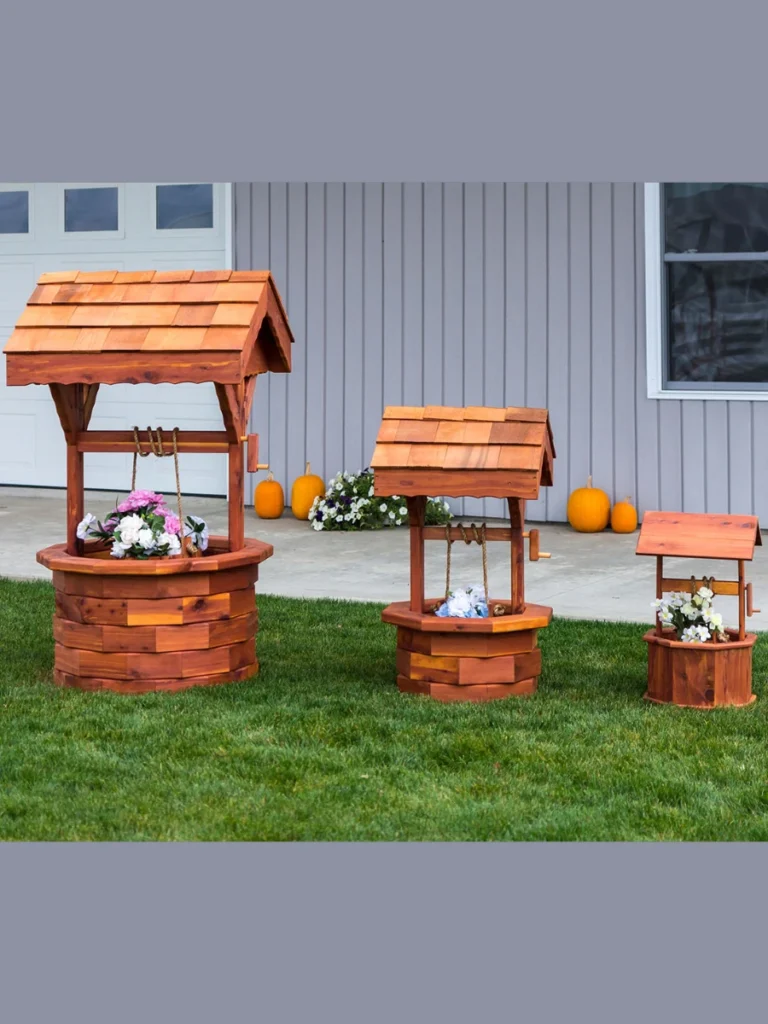 Slatted Red Cedar Wishing Well Enclosures