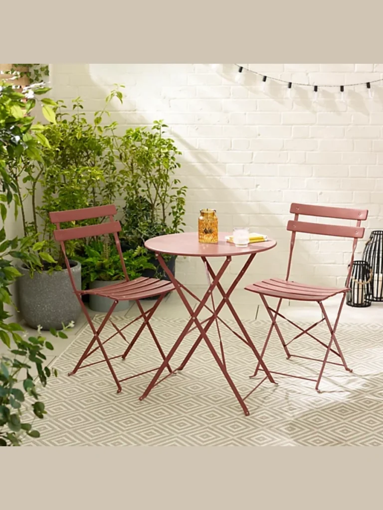 Slender Two Piece Metal Folding Bistro Sets